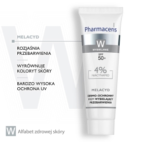 PHARMACERIS W MELACYD Dermo-ochronny krem wybielający przebarwienia, 4% NIACYNAMID na dzień SPF 50 30 ML